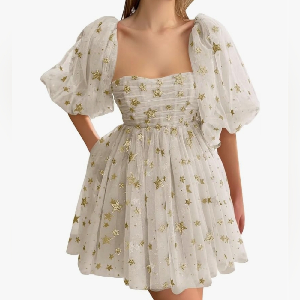 White Star Tulle Dress